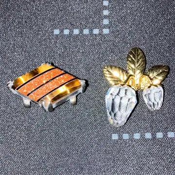 오비 고정 띠 스와로스키 딸기 브로치 덤 포함