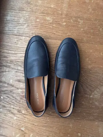 SLOBEIENA 블랙 가죽 로퍼