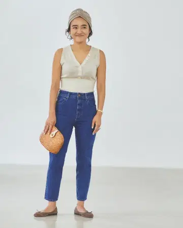 택 포함 새상품 미사용 YANUK x 카네코 아야 콜라보 데님 24