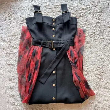 레이디 아젤 원피스 REDYAZEL 빨간색 블랙 체크 무늬 M 사이즈