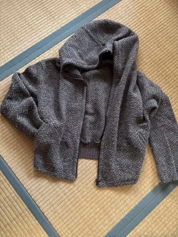 점퍼 후드 블루종 압축 니트