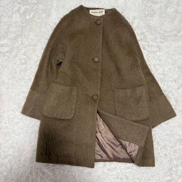 Liflattie ships 노카라 울 코트 브라운 퍼지