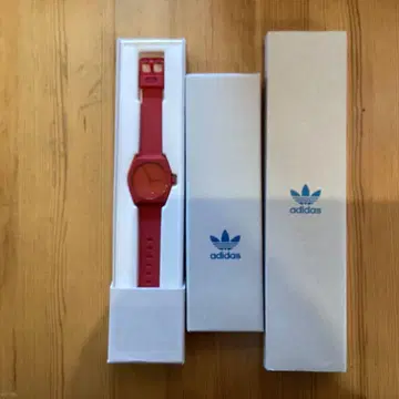 adidas 빨간색 실리콘 밴드 시계