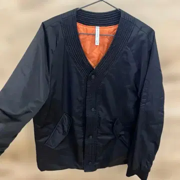 ZARA 블랙 MA-1 플라이트 자켓 오렌지 안감