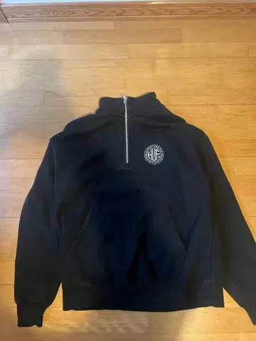 HUF 하프 지퍼 맨투맨 M 블랙