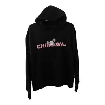 CHIIKAWA 캐릭터 후드티 블랙 컬러