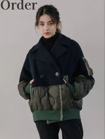 BLANC basque 소프트 멜톤 충전솜 퀼팅 이소재 코트