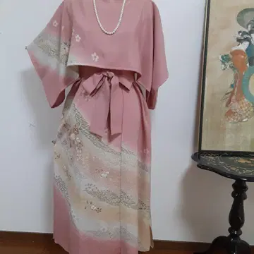 가격 인하 - 리메이크 기모노 롱 원피스 볼레로 포함 L 순수 실크