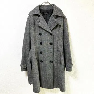 Cosa de Ver 울 혼방 더블 버튼 트렌치코트풍 그레이