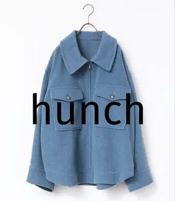 hunch 울 블렌드 지퍼 블루종