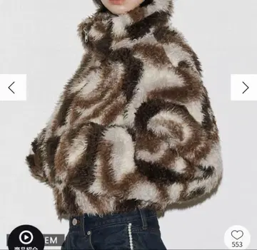 EMODA 싱글 미니 보아 블루종 브라운