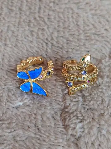 안나수이 나비와 뱀 모티브 이어커프 2세트