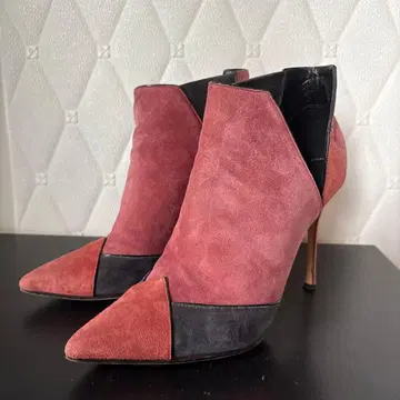 세르지오로시 부티 핑크/그레이 38 1/2 10cm힐