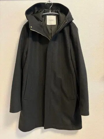 EDIFICE 후디드 멜톤 더블 지퍼 코트 울 코트 L