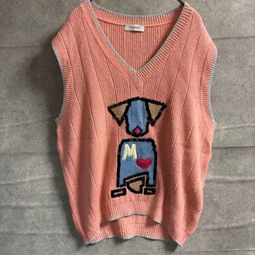 맥스앤코 스팽글 니트 베스트 핑크