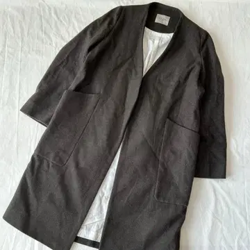 VONDEL 폰델 울 노카라 코트 올리브