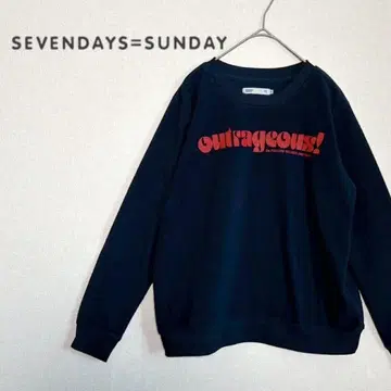 세븐 데이즈 선데이 프리 스트레이너 로고 프린트 캐주얼 네이비 M