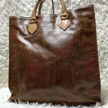 ETRO 빈티지 페이즐리 무늬 PVC 가죽 토트백 핸드백