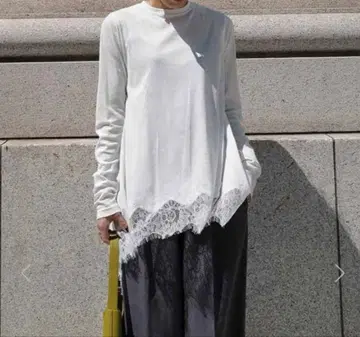 MACHATT 밑단 레이스 롱T