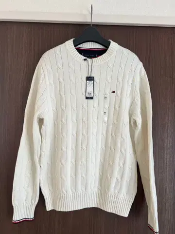 Tommy Hilfiger 케이블 니트 스웨터 M 화이트