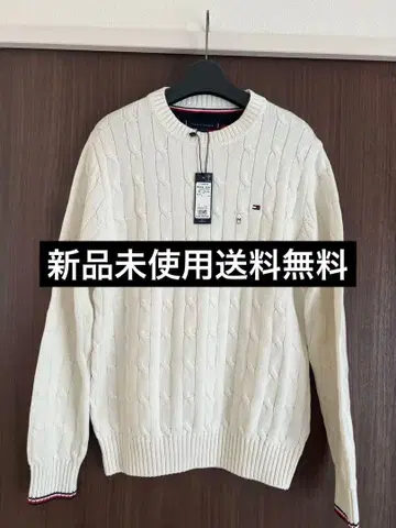 Tommy Hilfiger 케이블 니트 스웨터 M 화이트