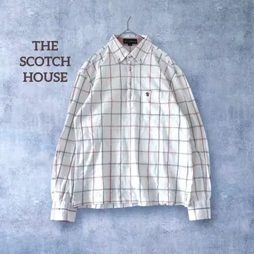 [더 스카치 하우스 삼양상회] 피케 셔츠 체크 남성용 긴팔 코튼