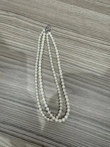 펄 목걸이 실버 클로징