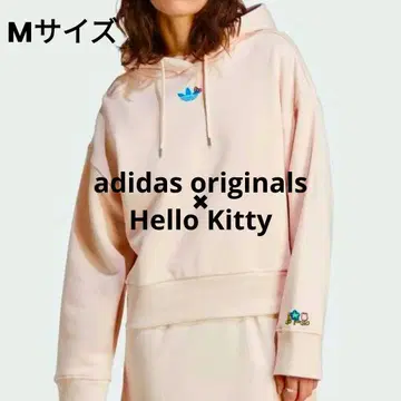 아디다스 오리지널 키티 후드티 핑크 콜라보 긴팔 M 자수 완판템