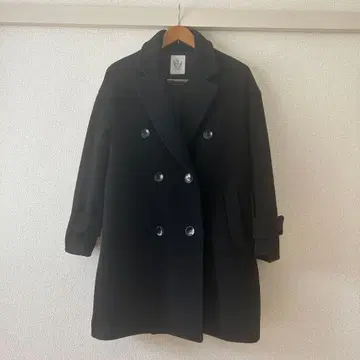 Lounie 블랙 울 코트 사이즈 38