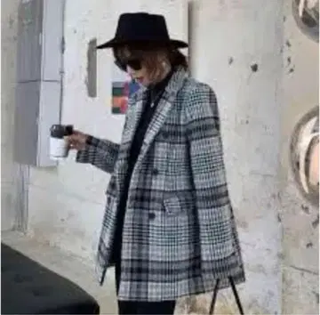 birthdaybash 벌스데이 바쉬 체크 무늬 테일러드 자켓