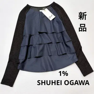 새상품 [ 1% 슈헤이 오가와 ] 프릴 티어드 티셔츠 울 네이비