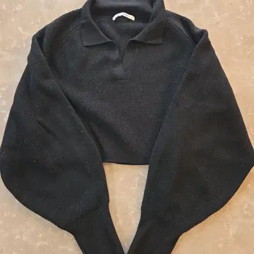 블랑베르 블랙 크롭 니트