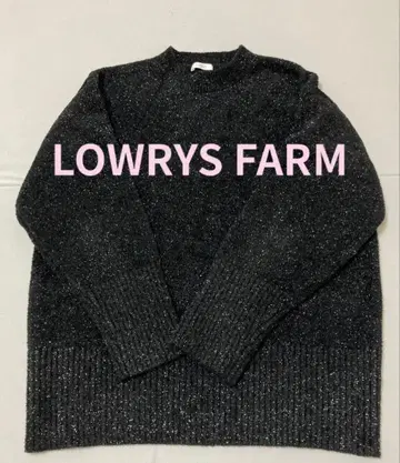LOWRYSFARM 로리즈팜 상의 라메 믹스 니트 블랙