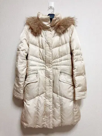 untitled 퍼 달린 롱 다운 코트 벨트 있음 언타이틀