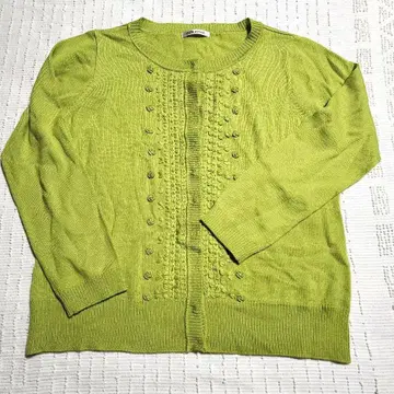 라임 그린 긴팔 가디건