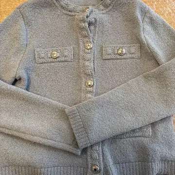 H&M 텍스처 니트 가디건 H&M 라이트 블루