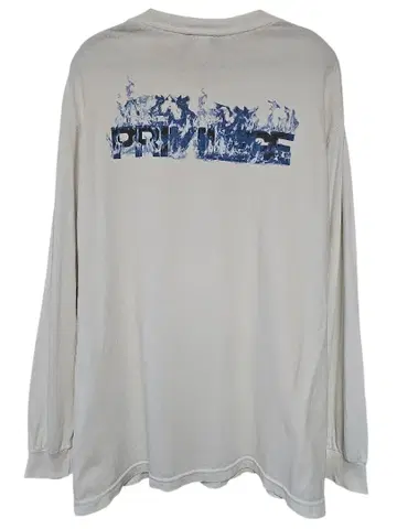 PRIVILEGE PVLG 로고 긴팔 T셔츠 남성용 L 화이트