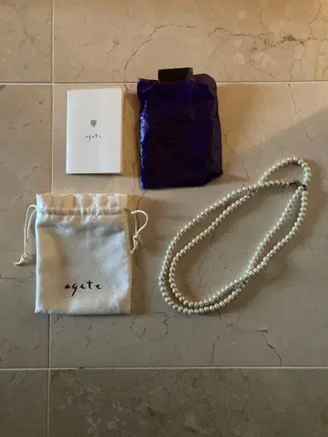 아가트 agete 코튼 펄 롱 목걸이