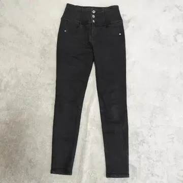 Heather ISKO 하이웨스트 스키니 데님 M 블랙 스트레치