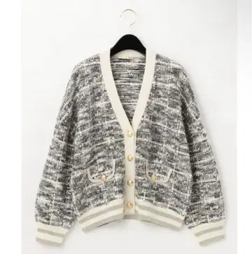 그레이스 콘티넨탈 트위드 트리밍 니트 가디건