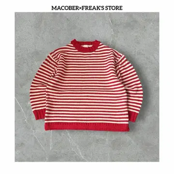 마코버 프릭스스토어 별주 간지 보더 니트 스웨터