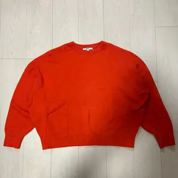 [ UNIQLO C ] 스무스 코튼 크루넥 스웨터 오렌지 3XL