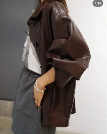 MACHATT 에코 가죽 자켓 브라운