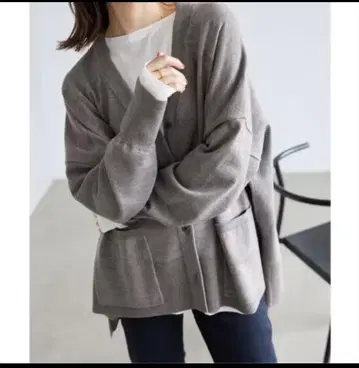 슬로브 이에나 그레이 니트 가디건 긴팔