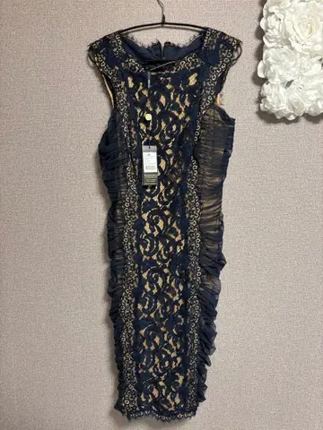 타다시 쇼지 네이비 레이스 드레스 사이즈 2