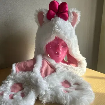 디즈니 후드 부착 머플러 마리 팬캡