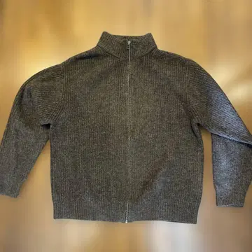 BEAMS HEART 브라운 편직 드라이버 니트 집업 니트 M