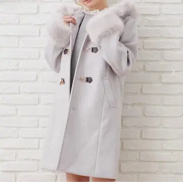 INGNI 퍼 더플 코트 라이트 그레이