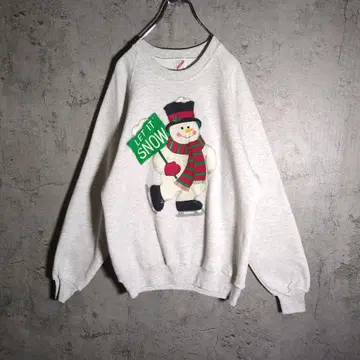 [ USA ] JERZEES 스노우맨 눈사람 맨투맨 그레이 크리스마스