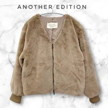 Another Edition 인조 모피 재킷 노카라